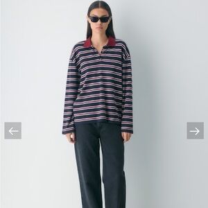 aritzia striped polo shirt